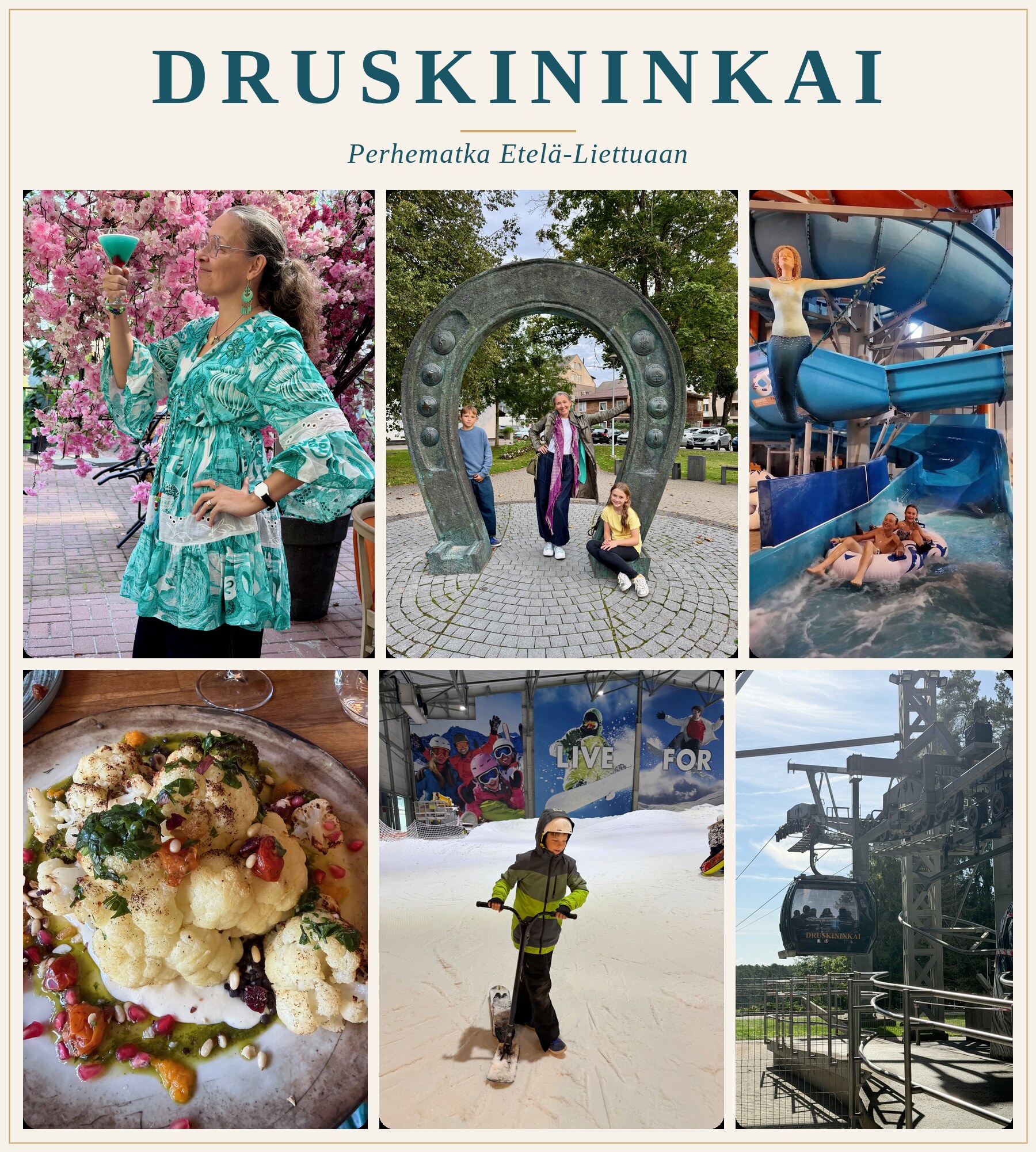Druskininkai – perhematka Etelä-Liettuaan: kollaasi matkan kohokohdista